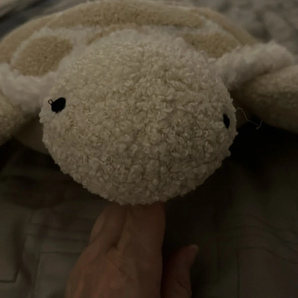 Plush Turtle Pillow in Cream and Tan - Picture 2 of 5